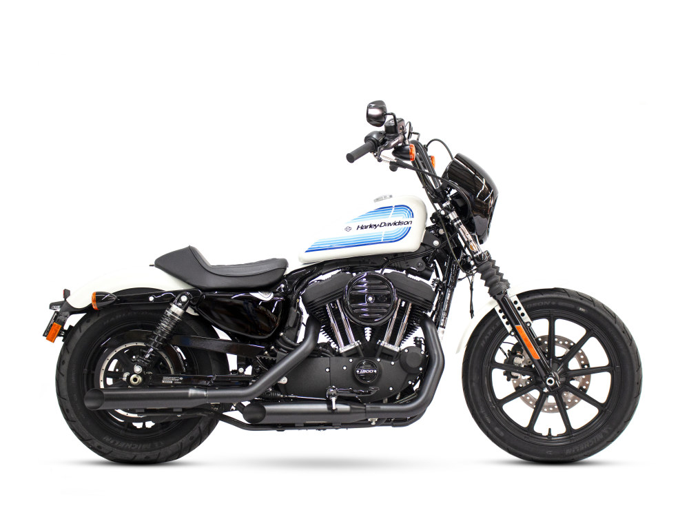 Khrome Werks 3in. HP-Plus Slash Cut Slip-On Mufflers – Black. Fits Sportster 2014-2021