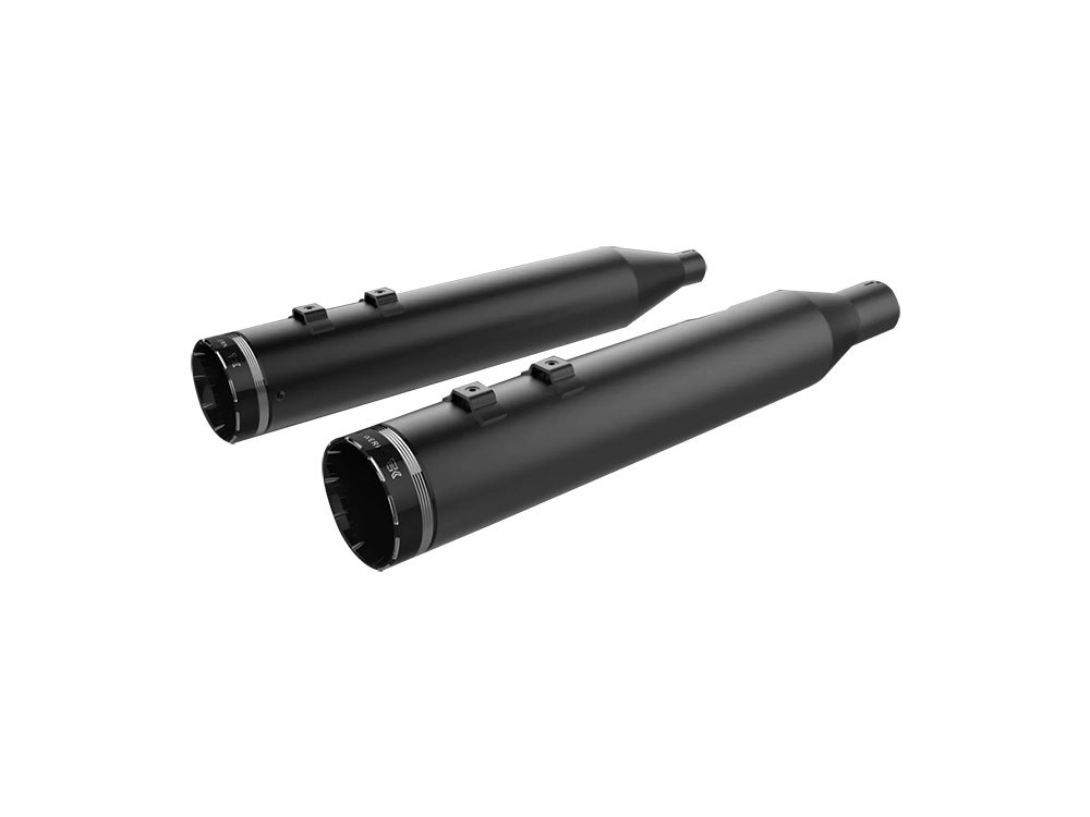 Khrome Werks 4-1/2in. Tracer Slip-On Mufflers – Black with Black End Caps. Fits Touring 2017up.