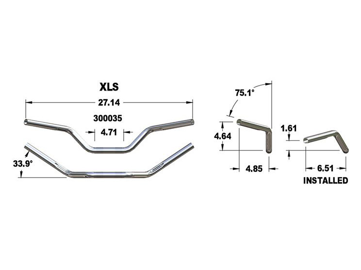 Khrome Werks 1in. XLS Roadster Style Handlebar – Chrome.