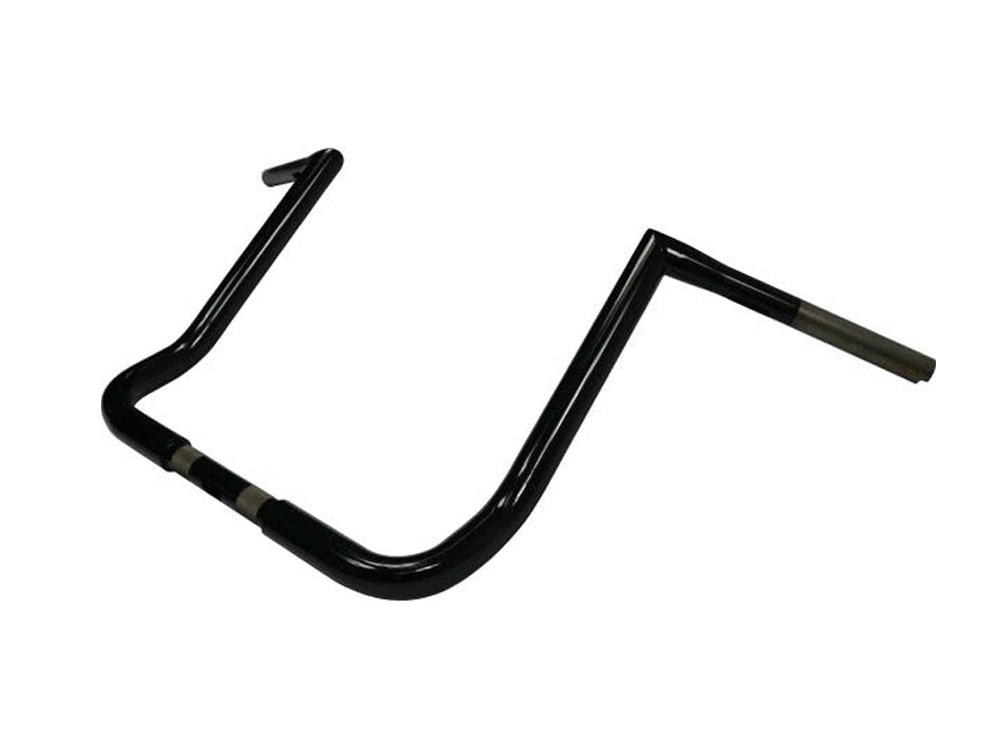 LA Choppers 14in. x 1-1/4in. Twin Peaks Handlebar – Gloss Black. Fits Ultra Models 1996-2024 and Street Glide 1996-2023
