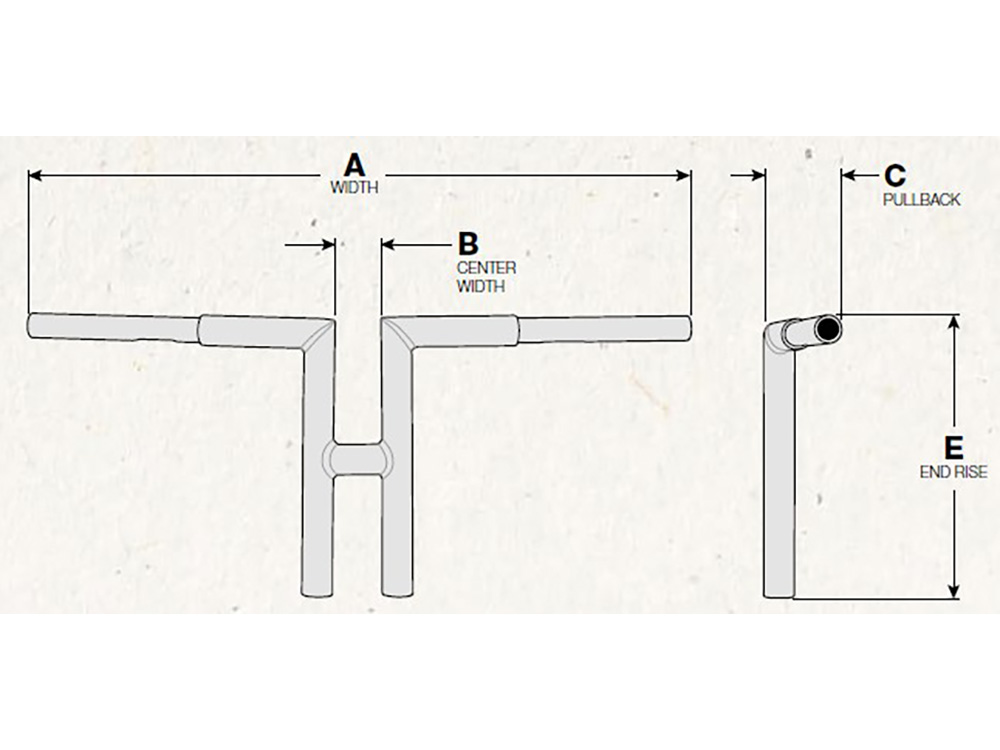 LA Choppers 12in. x 1-1/4in. Miter T-Bar Handlebar – Chrome.