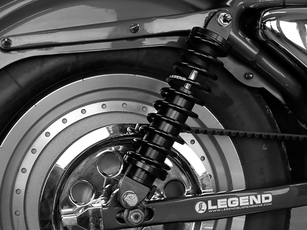 LEGEND SUSPENSION REVO-A Series, 14in. Adjustable Rear Shock Absorbers – Black. Fits Sportster 2004-2021