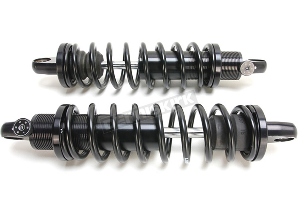 LEGEND SUSPENSION REVO-A Series, 13in. Adjustable Rear Shock Absorbers – Black. Fits FLH Trike 2009up.
