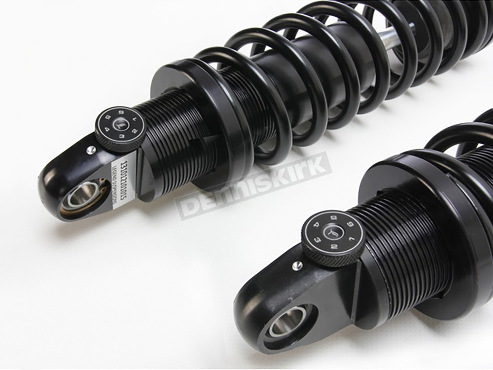 LEGEND SUSPENSION REVO-A Series, 13in. Adjustable Rear Shock Absorbers – Black. Fits FLH Trike 2009up.