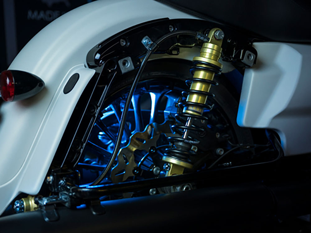 LEGEND SUSPENSION Revo ARC Remote Reservoir Suspension. 13in. Adjustable, Heavy Duty Spring Rate, Rear Shock Absorbers – Gold. Fits Touring 2014up.Note: 14? Revo-ARC is not compatible with 2023/2024 CVO Road Glide, CVO Road Glide ST, and CVO Street Glide