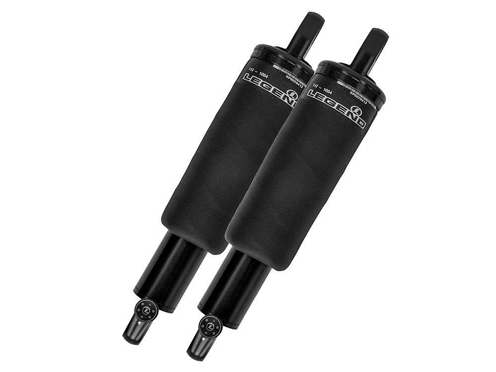 LEGEND SUSPENSION AIR-A Series, Adjustable Rear Air Shock Absorbers – Black. Fits Dyna 2006-2017.