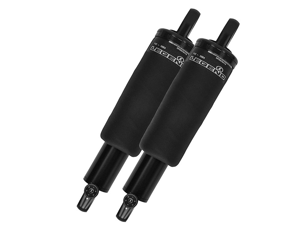 LEGEND SUSPENSION AIR-A Series, Adjustable Rear Air Shock Absorbers – Black. Fits V-Rod 2007-2017.