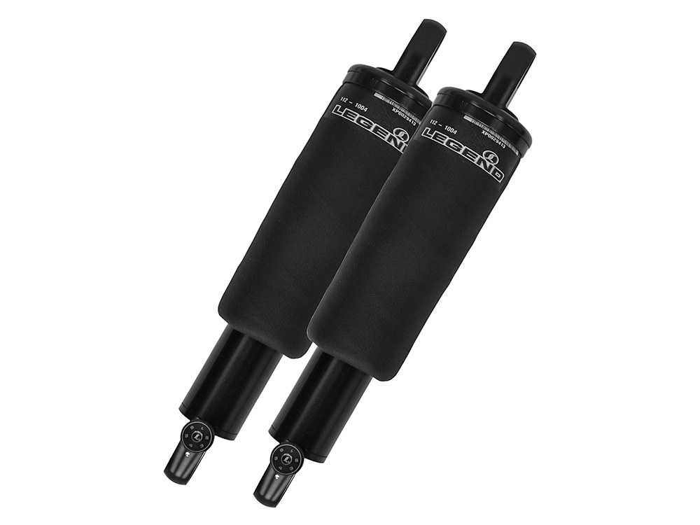 LEGEND SUSPENSION AIR-A Series, Adjustable Rear Air Shock Absorbers – Black. Fits Sportster 2004-2013.