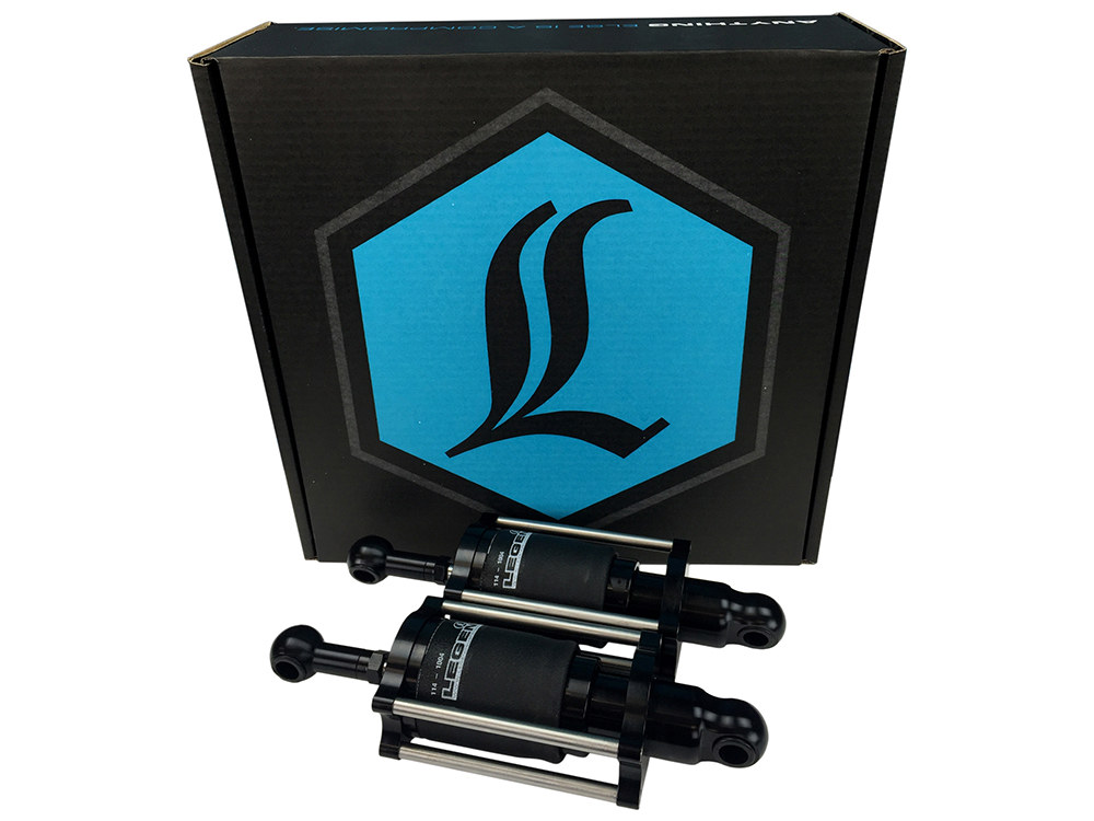 LEGEND SUSPENSION AIR Series, Rear Air Shock Absorbers – Black. Fits Softail 1989-1999.