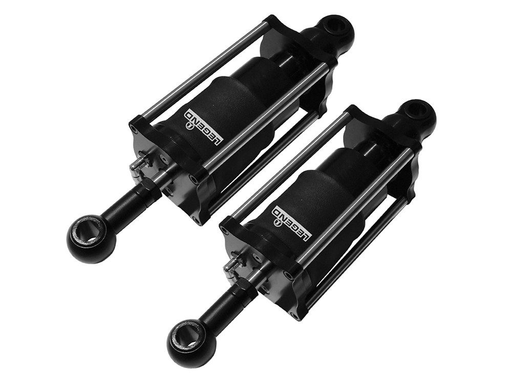 LEGEND SUSPENSION AIR Series, Rear Air Shock Absorbers – Black. Fits Softail 1989-1999.