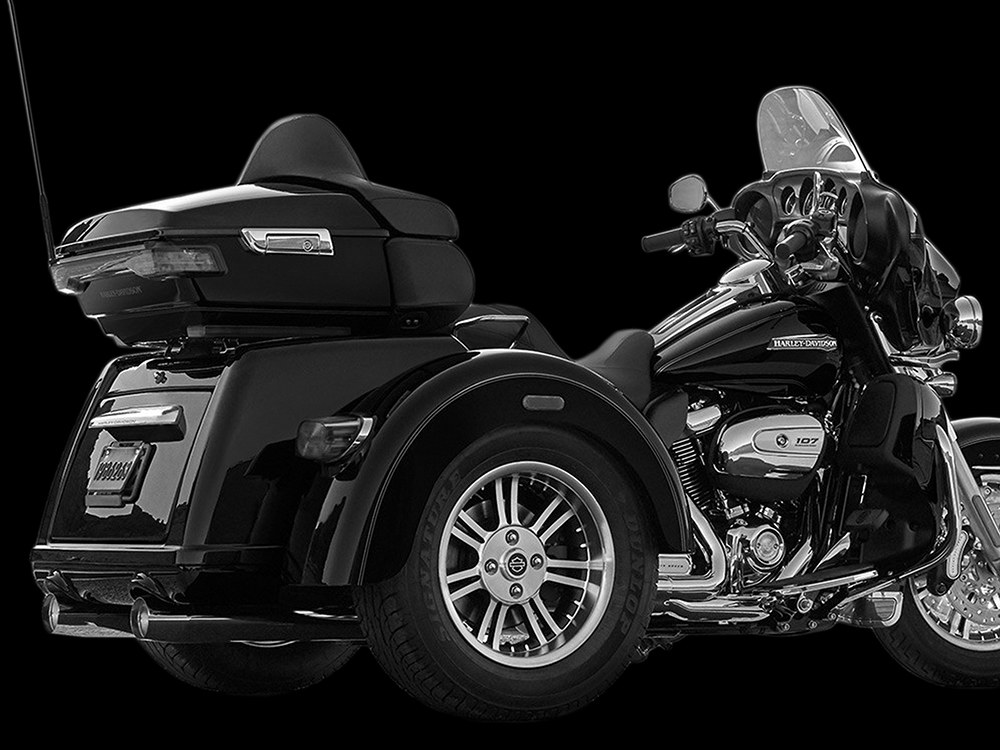 LEGEND SUSPENSION AIR Series, Adjustable Rear Air Shock Absorbers – Black. Fits FLH Trike 2009up.