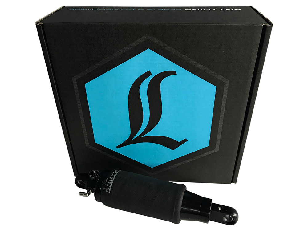 LEGEND SUSPENSION AIR-A Series, Adjustable Rear Air Shock Absorber – Black. Fits Softail 2018up.