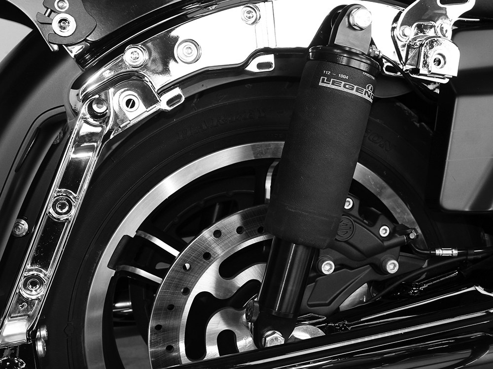 LEGEND SUSPENSION AIR-A Series, Adjustable Rear Air Shock Absorbers – Black. Fits Most Touring 2008-2024