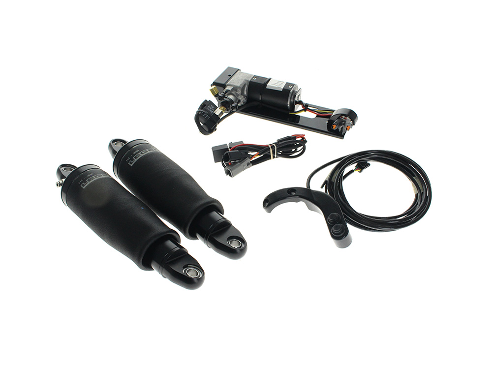 LEGEND SUSPENSION AIR Series, Rear Air Shock Absorbers – Black.  Fits CVO Touring 2023up & Street Glide & Road Glide 2024up