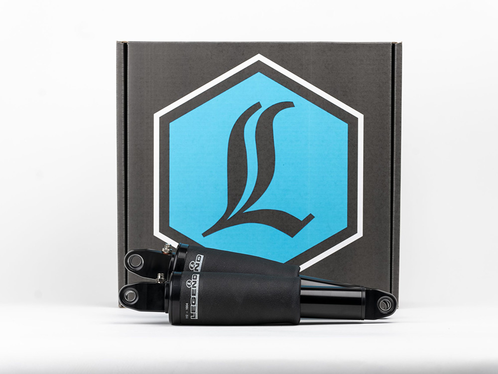 LEGEND SUSPENSION AIR Series, Adjustable Rear Air Shock Absorbers – Black. Fits FLH Trike 2017up