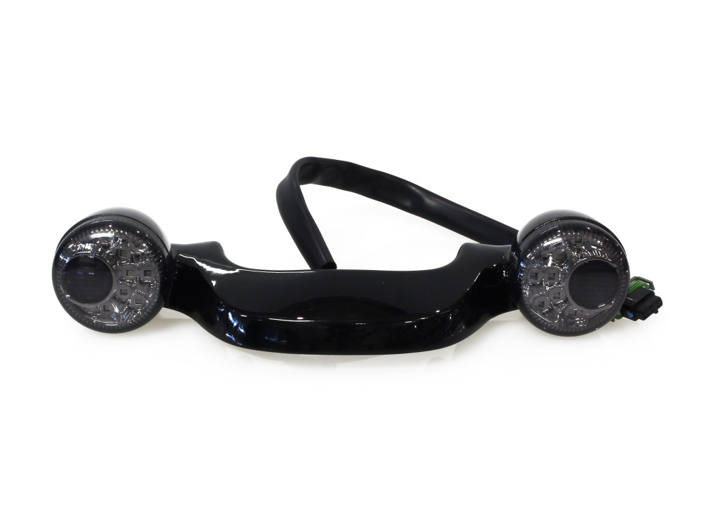 Letric Lighting Co Gloss Black LED Rear Turn Signal Lightbar with Smoke Lenses. Fits Most Touring 2014-2024