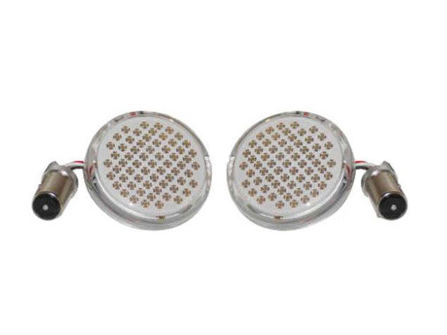 Letric Lighting Co LED Turn Signal Inserts HD 2002 Up Front or Rear Amber Deluxe