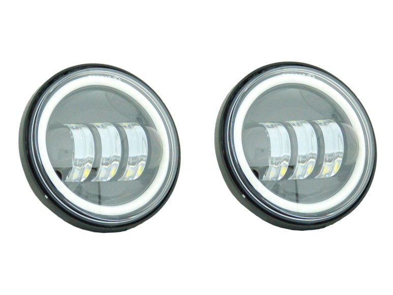Letric Lighting Co 4-1/2in. LED Passing Lamp Inserts with Halo – Black.
