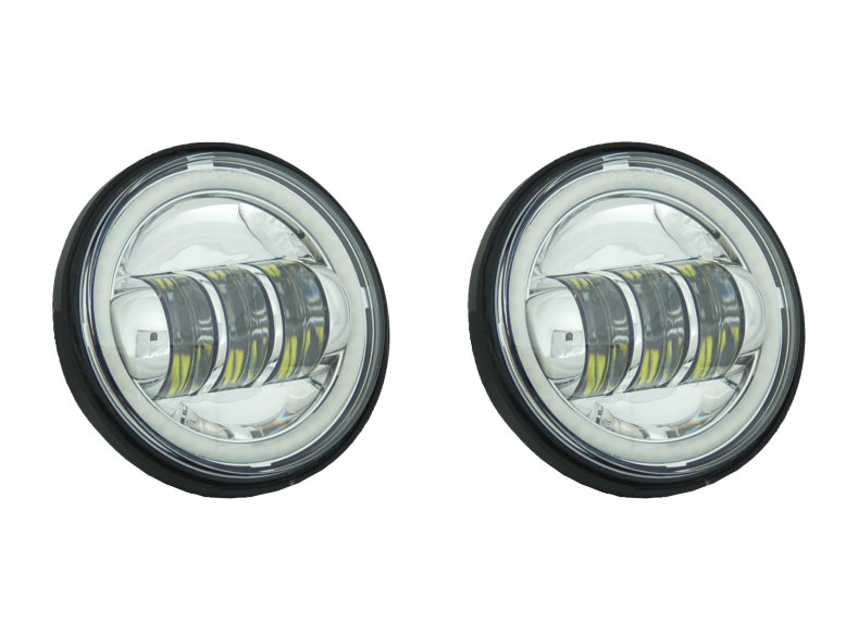 Letric Lighting Co 4-1/2in. LED Passing Lamp Inserts with Halo – Chrome.