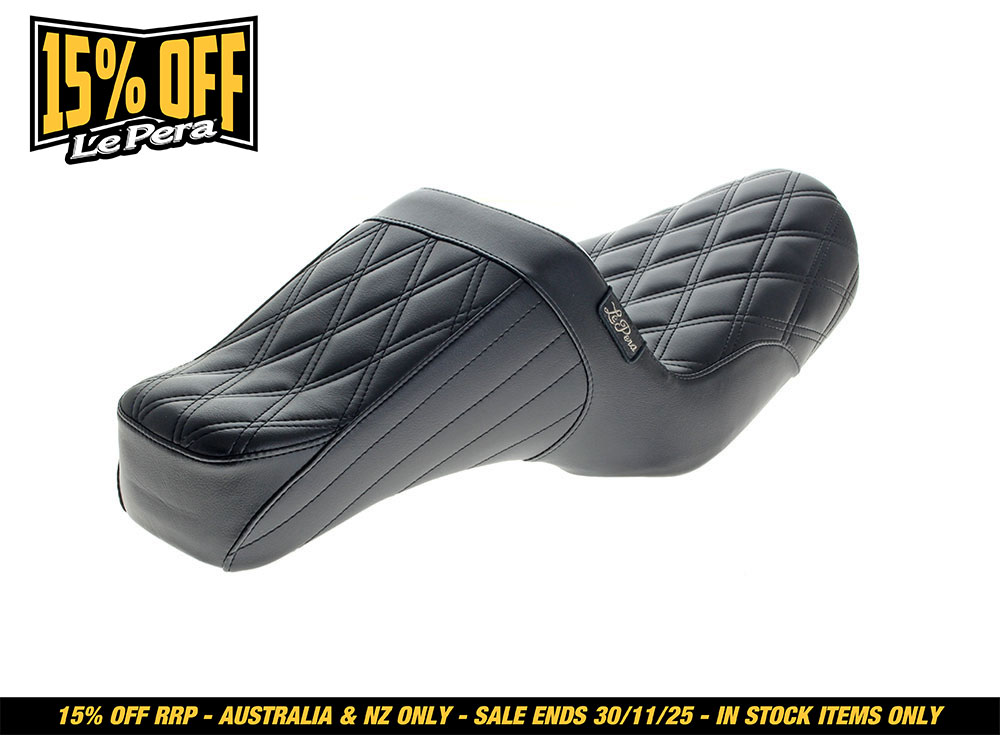 LEPERA SEATS Tailwhip Dual Seat – Double Diamond. Fits Sportster 1982-2003.