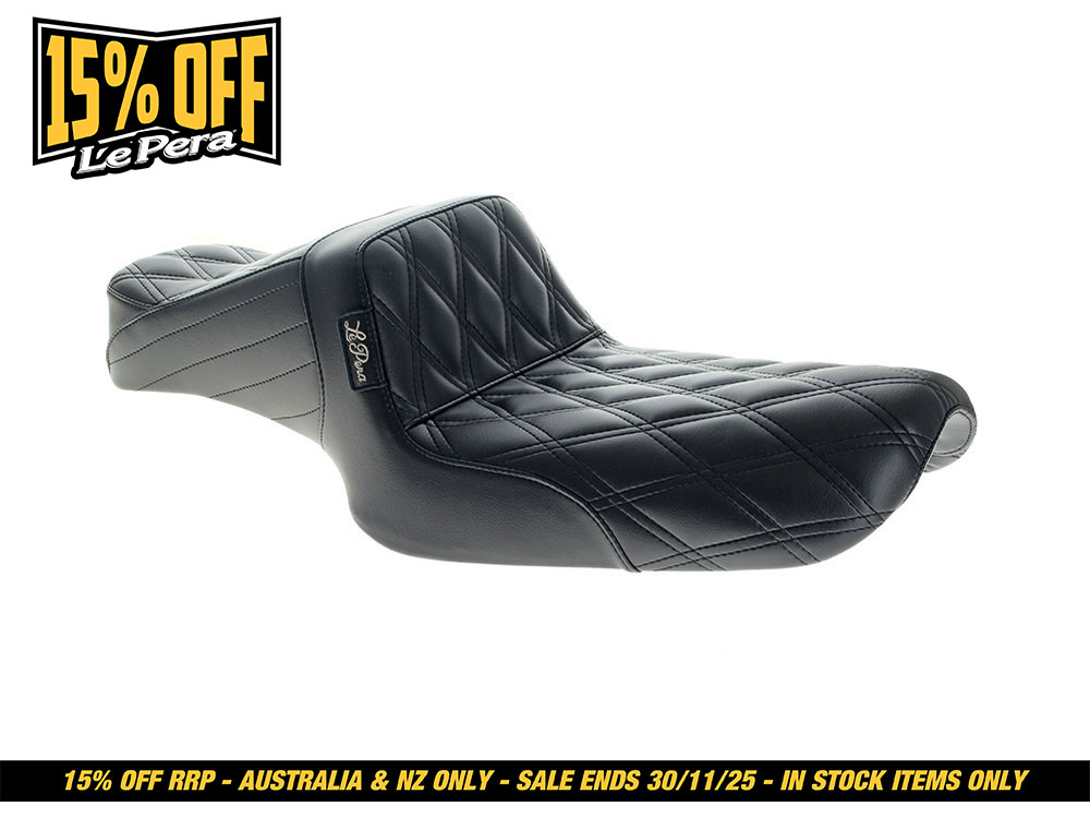 LEPERA SEATS Tailwhip Dual Seat – Double Diamond. Fits Sportster 1982-2003.