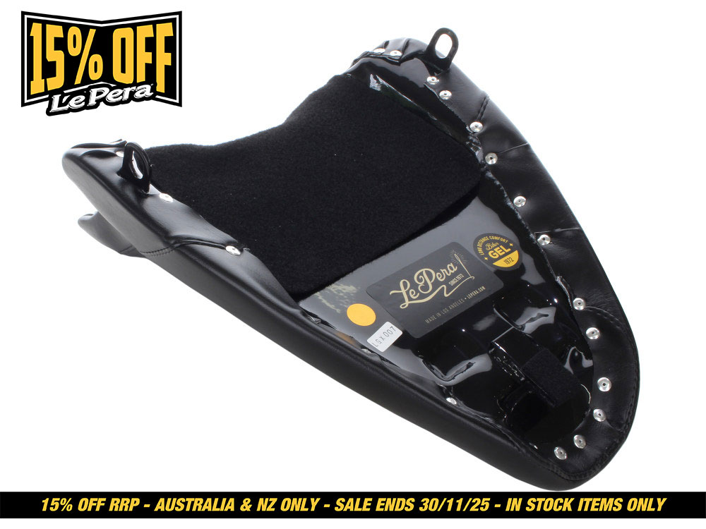 LEPERA SEATS Bare Bones Solo Seat with Biker Gel. Fits Softail 2000-2007 with 130 or 150 OEM Rear Tyre.