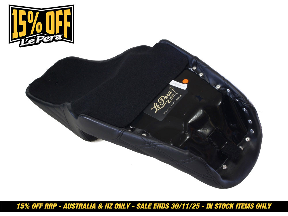 LEPERA SEATS Kickflip Daddy Long Legs Dual Seat with Black Double Diamond Stitch. Fits Dyna 2006-2017.