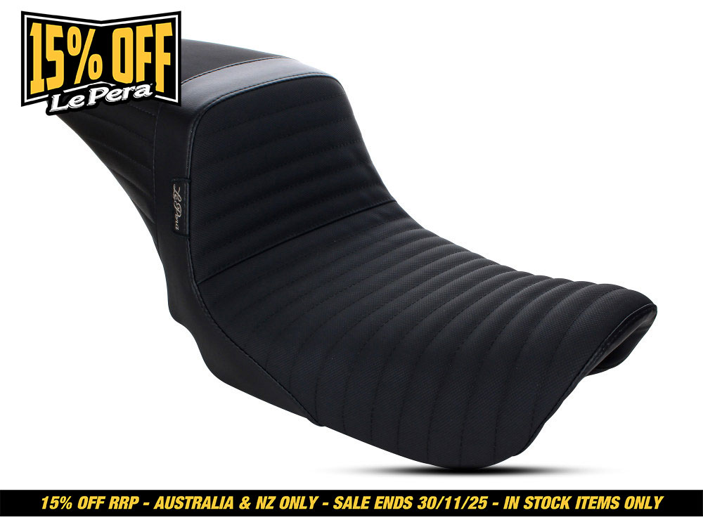 LEPERA SEATS Kickflip Dual Seat with Pleated Gripper Tape. Fits Dyna 2006-2017.
