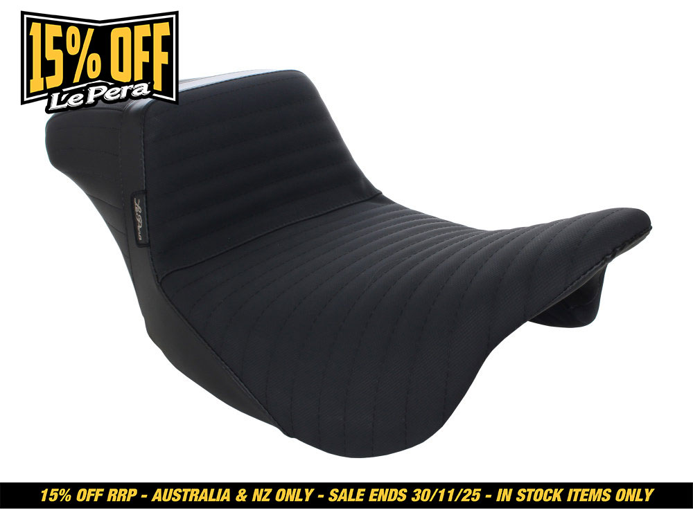 LEPERA SEATS Kickflip Dual Seat with Pleated Gripper Tape. Fits Most Touring 2008-2024