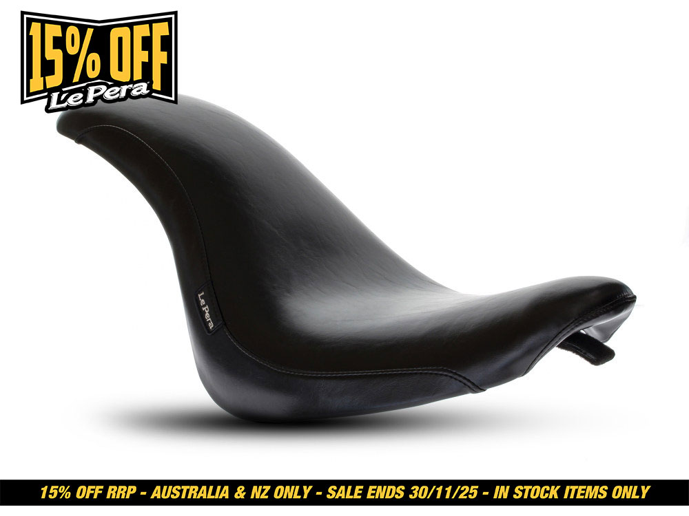 LEPERA SEATS King Cobra Dual Seat. Fits Softail 2006-2017 with OEM 200 Rear Tyre.