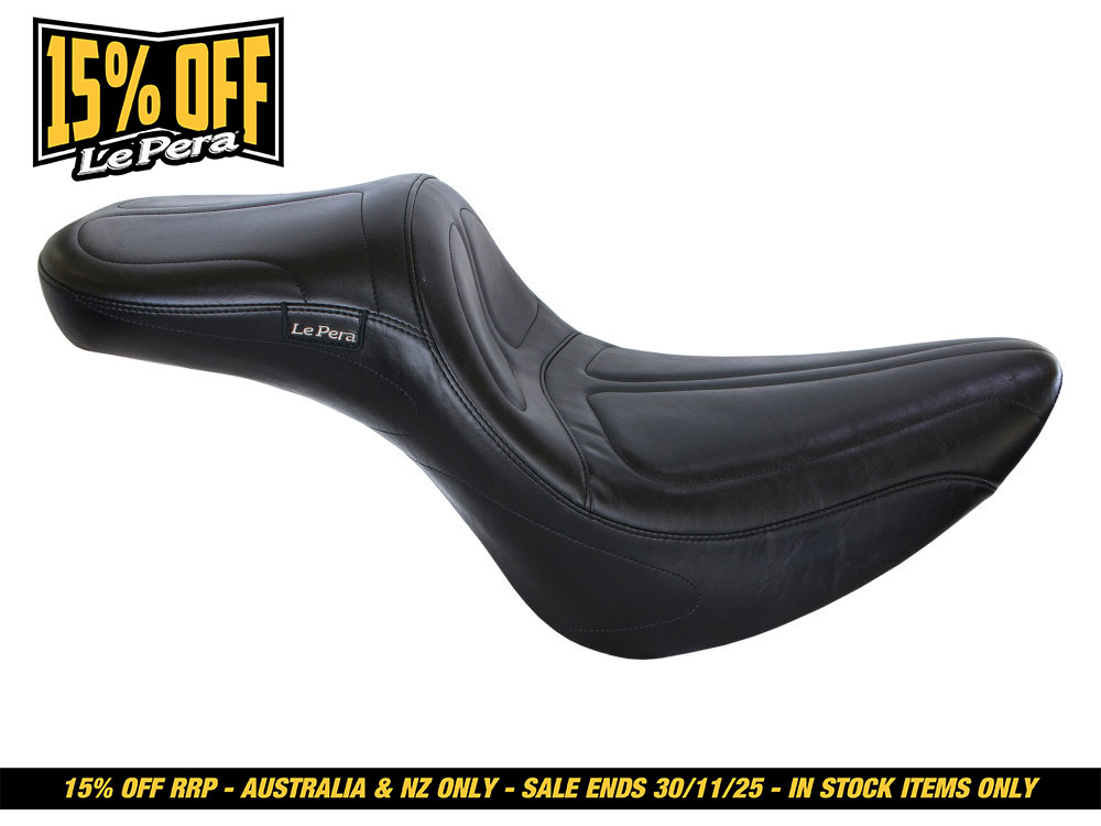 LEPERA SEATS Maverick Daddy Long Legs Dual Seat. Fits Softail 2006-2017 with OEM 200 Rear Tyre.
