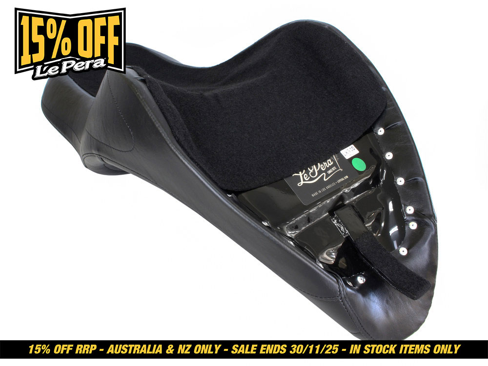 LEPERA SEATS Maverick Daddy Long Legs Dual Seat. Fits Softail 2006-2017 with OEM 200 Rear Tyre.