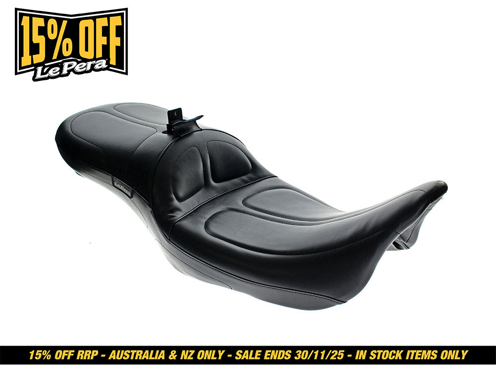LEPERA SEATS Maverick Daddy Long Legs Dual Seat with Backrest. Fits Most Touring 2008-2024