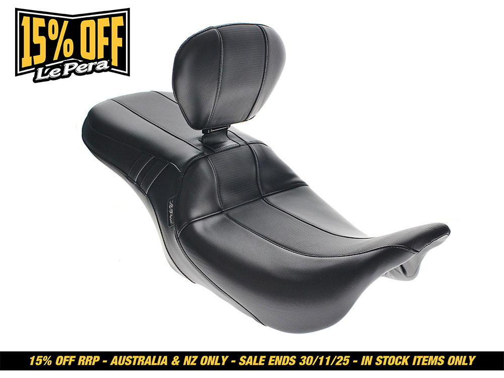 LEPERA SEATS Outcast GT3 Dual Seat with Backrest. Fits Most Touring 2008-2024