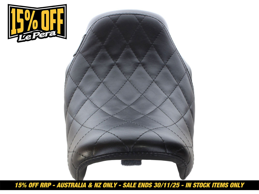 LEPERA SEATS Bare Bones Solo Seat with Diamond Stitch. Fits Dyna 2006-2017.