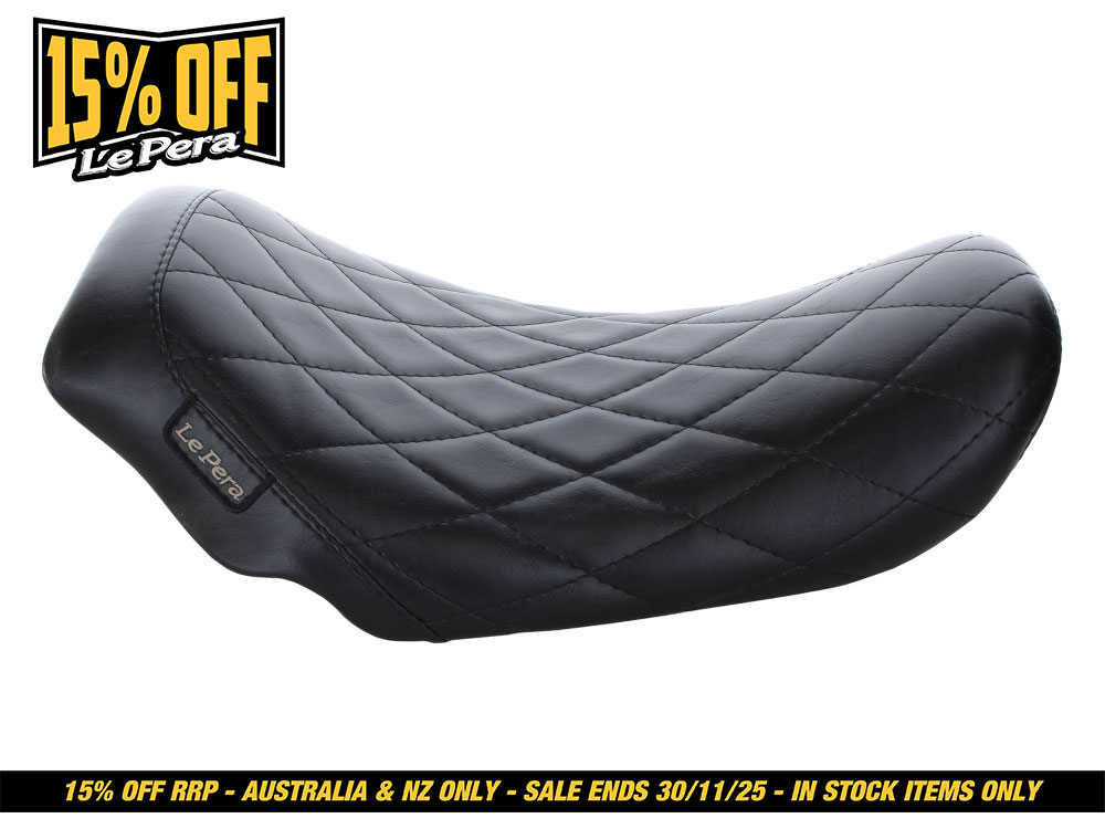 LEPERA SEATS Bare Bones Solo Seat with Diamond Stitch. Fits Dyna 2006-2017.