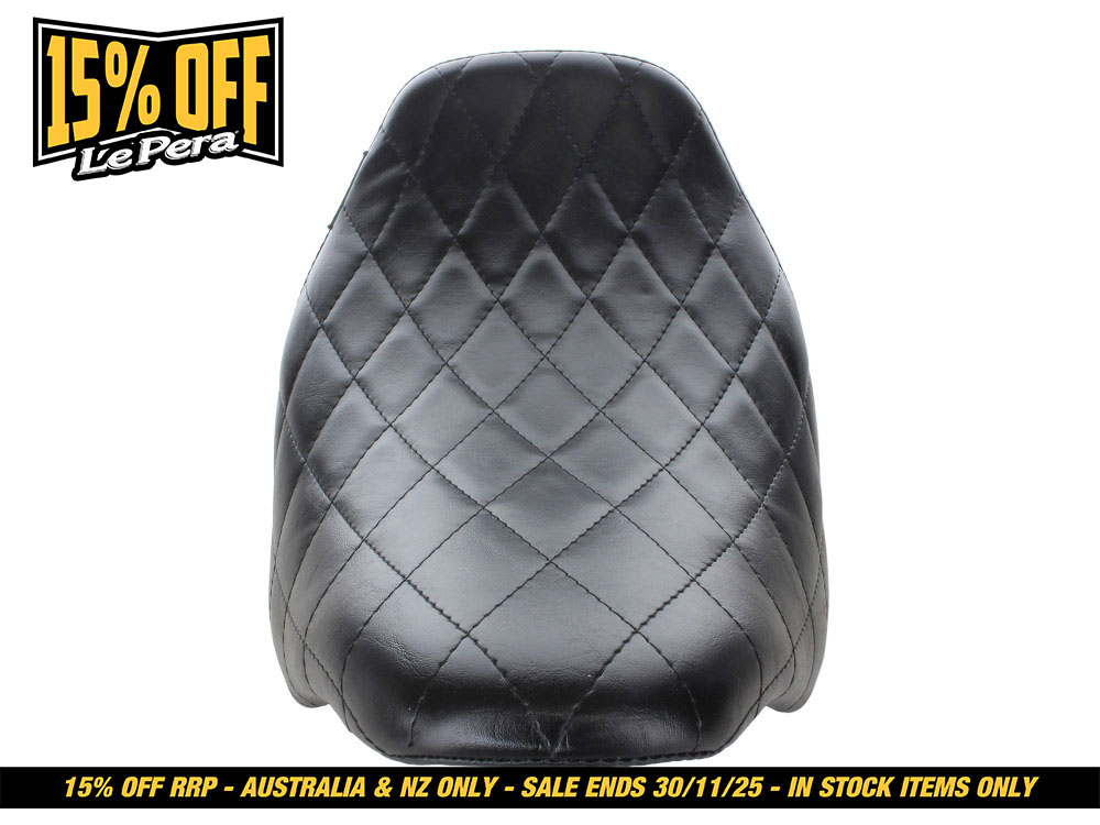 LEPERA SEATS Bare Bones Solo Seat with Diamond Stitching. Fits Most Touring 2008-2024