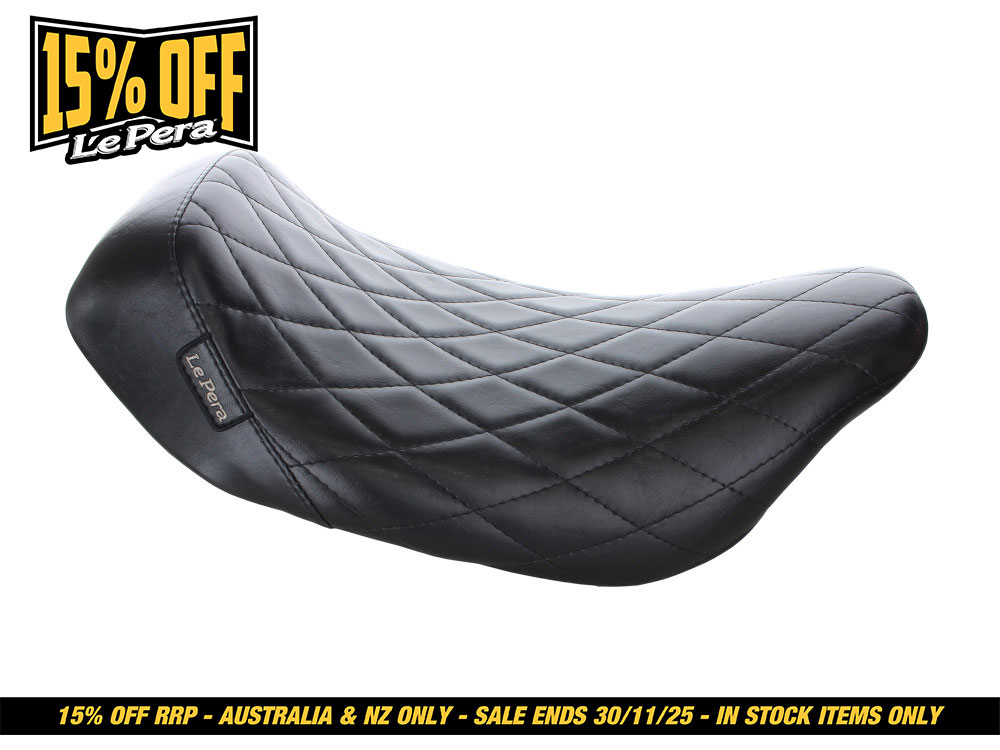 LEPERA SEATS Bare Bones Solo Seat with Diamond Stitching. Fits Most Touring 2008-2024