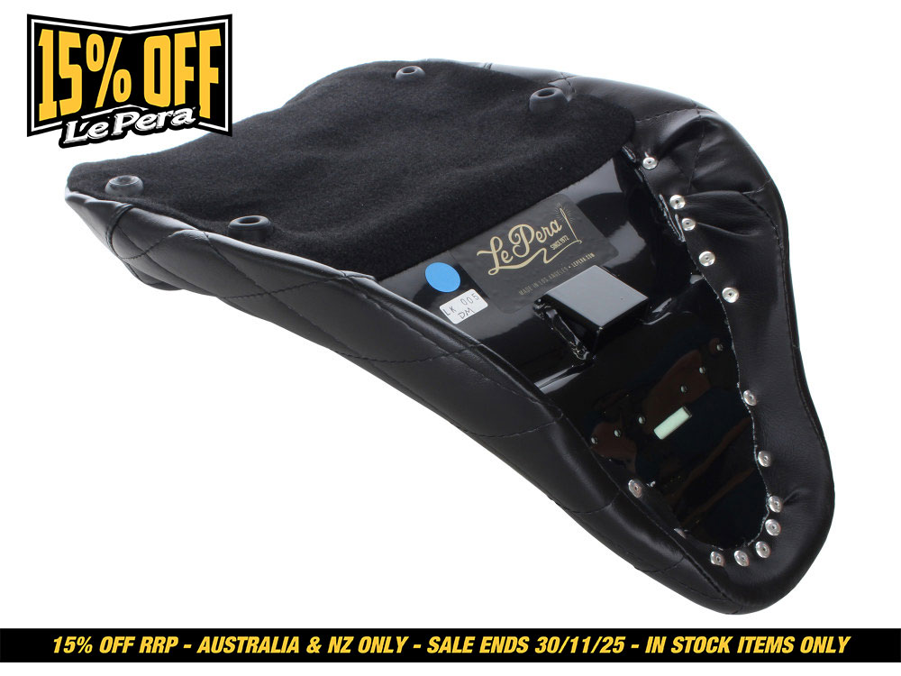 LEPERA SEATS Bare Bones Solo Seat with Diamond Stitching. Fits Most Touring 2008-2024