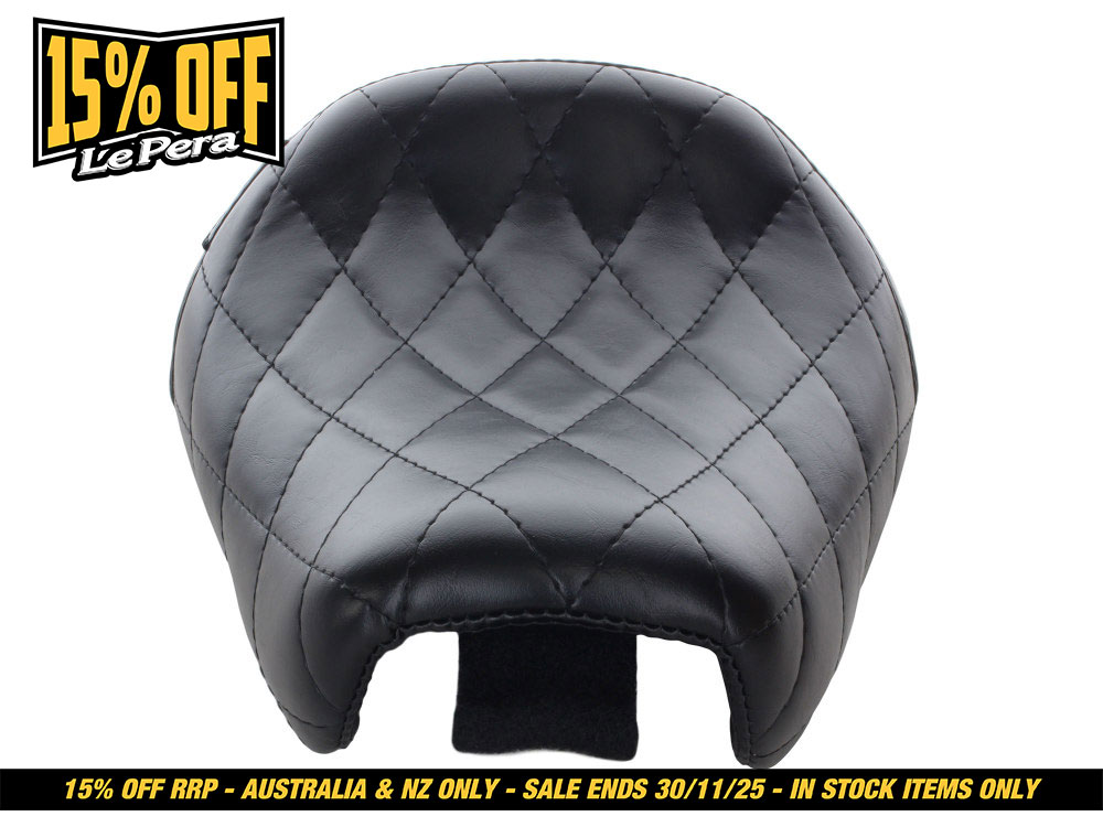 LEPERA SEATS Bare Bones Solo Seat with Diamond Stitch. Fits Sportster Forty-Eight & Seventy-Two 2010-2021.