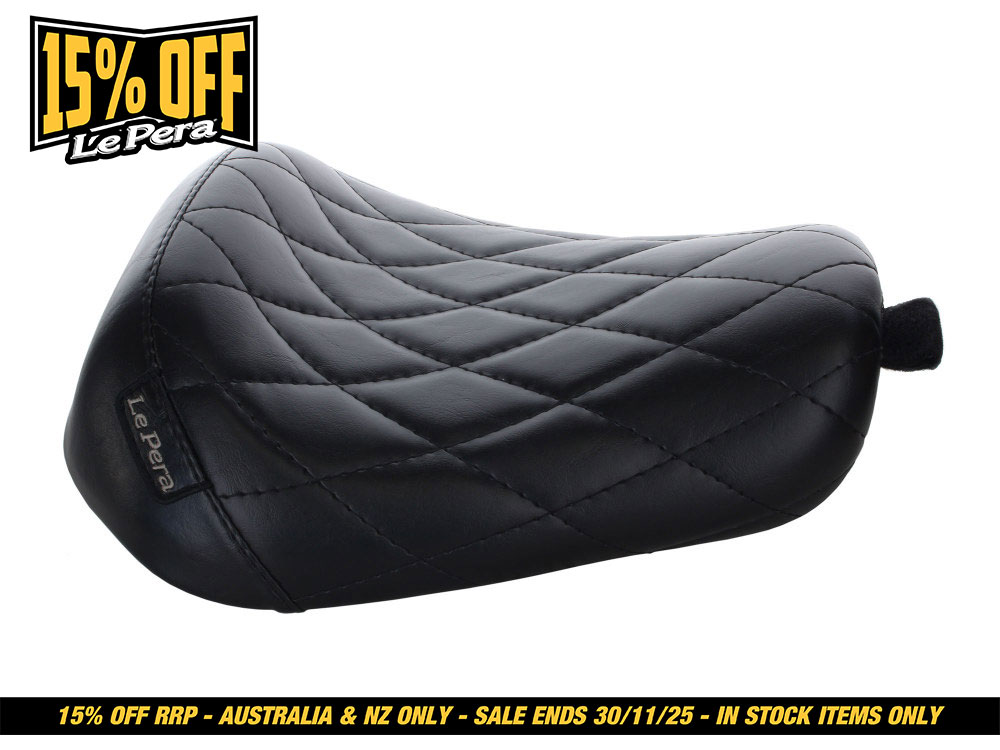 LEPERA SEATS Bare Bones Solo Seat with Diamond Stitch. Fits Sportster Forty-Eight & Seventy-Two 2010-2021.