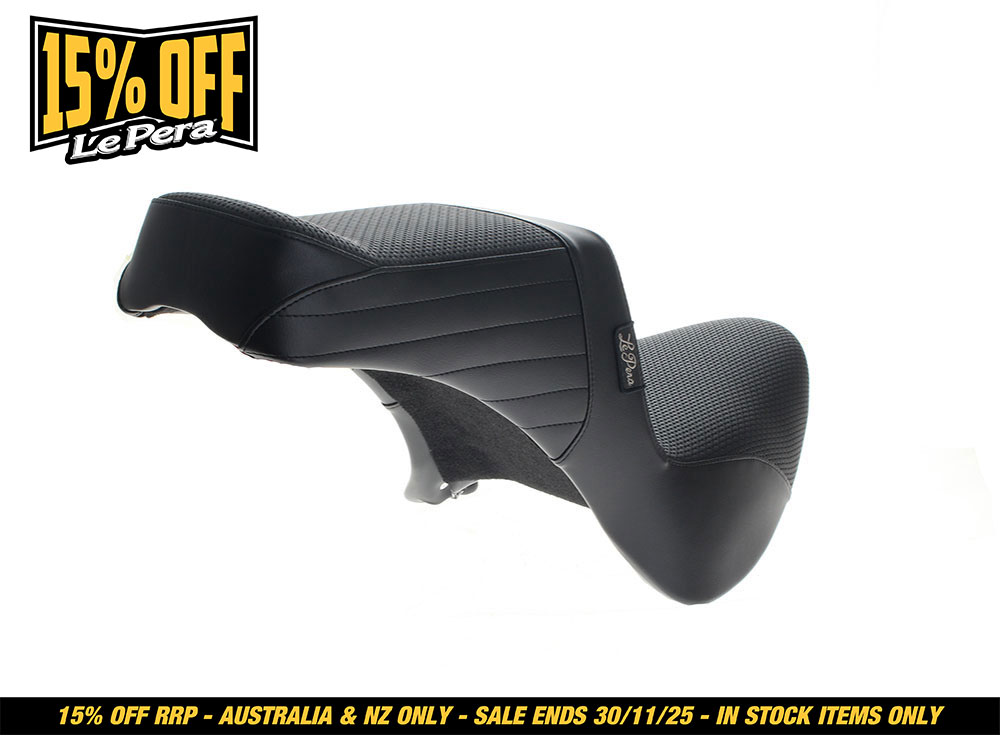 LEPERA SEATS TailWhip Dual Seat – Basket Weave. Fits Softail 1984-1999.