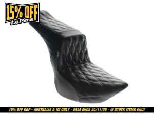 LEPERA SEATS TailWhip Dual Seat with Black Diamond Stitch. Fits Softail Slim & Street Bob 2018up & Standard 2020up. LEPERA SEATS TailWhip Dual Seat with Black Diamond Stitch. Fits Softail Slim & Street Bob 2018up & Standard 2020up.