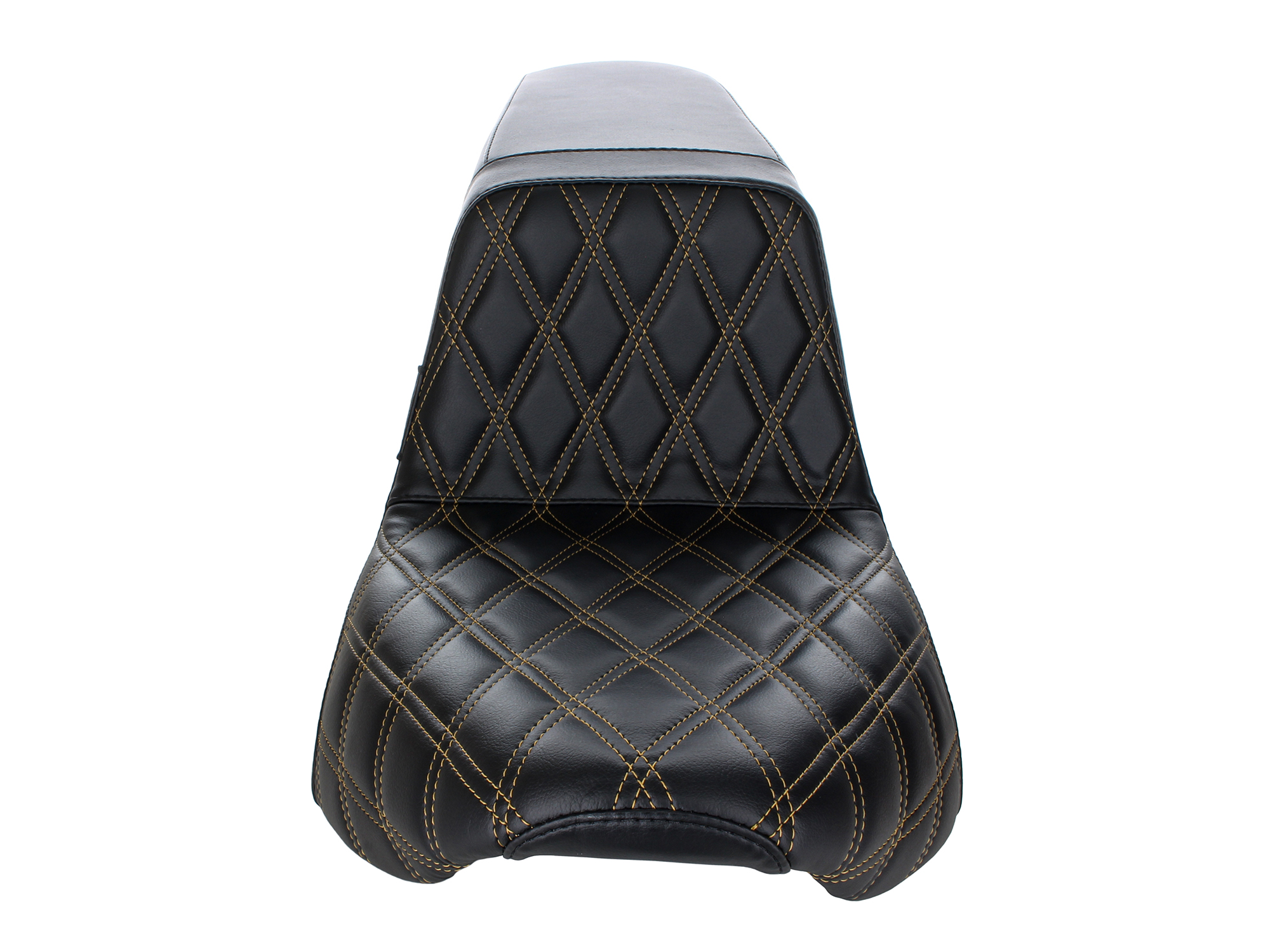 LEPERA SEATS Kickflip Dual Seat with Gold Double Diamond Stitch. Fits Softail Slim & Street Bob 2018up & Standard 2020up.