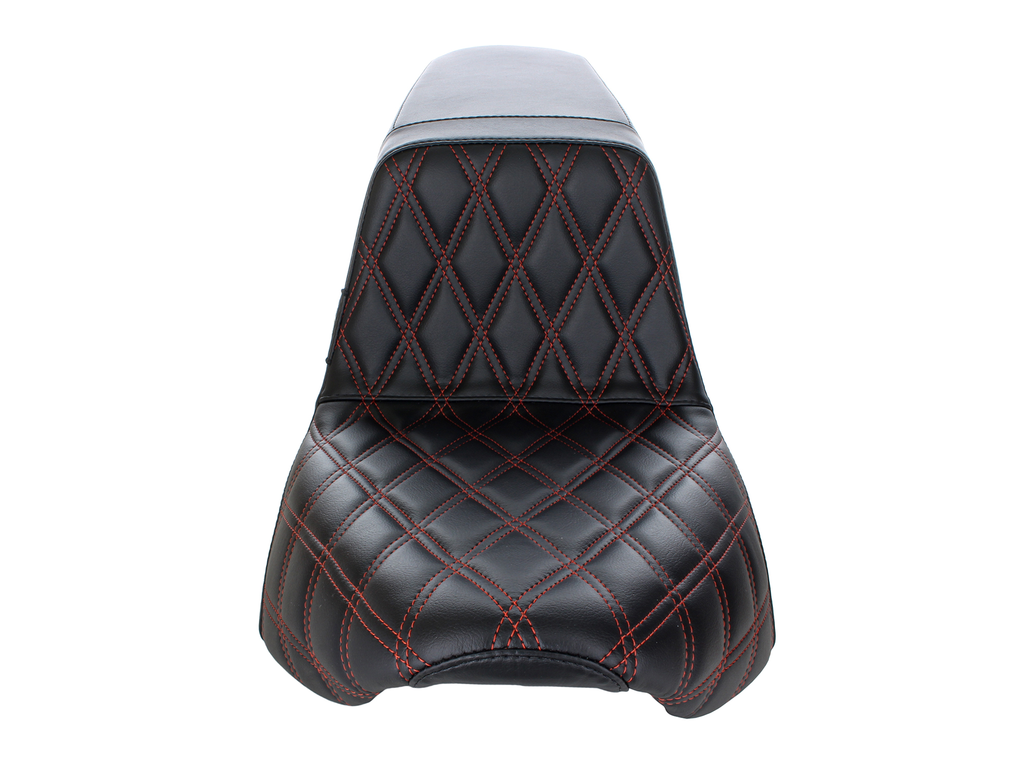 LEPERA SEATS Kickflip Dual Seat with Red Double Diamond Stitch. Fits Softail Slim & Street Bob 2018up & Standard 2020up.