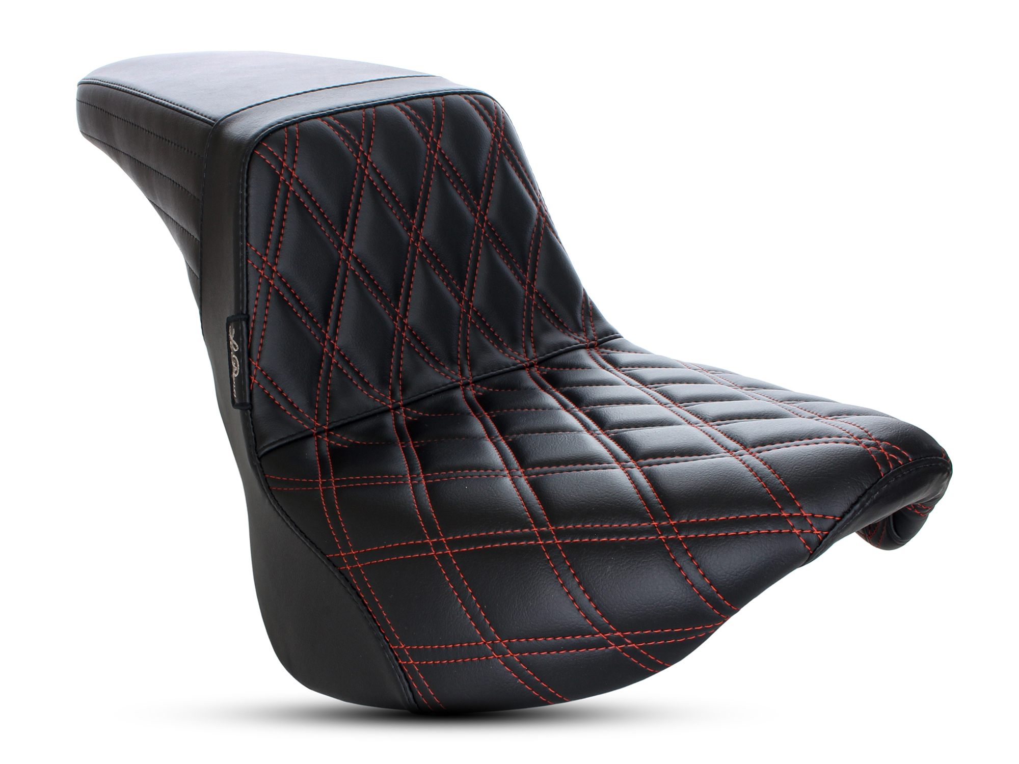 LEPERA SEATS Kickflip Dual Seat with Red Double Diamond Stitch. Fits Softail Slim & Street Bob 2018up & Standard 2020up.