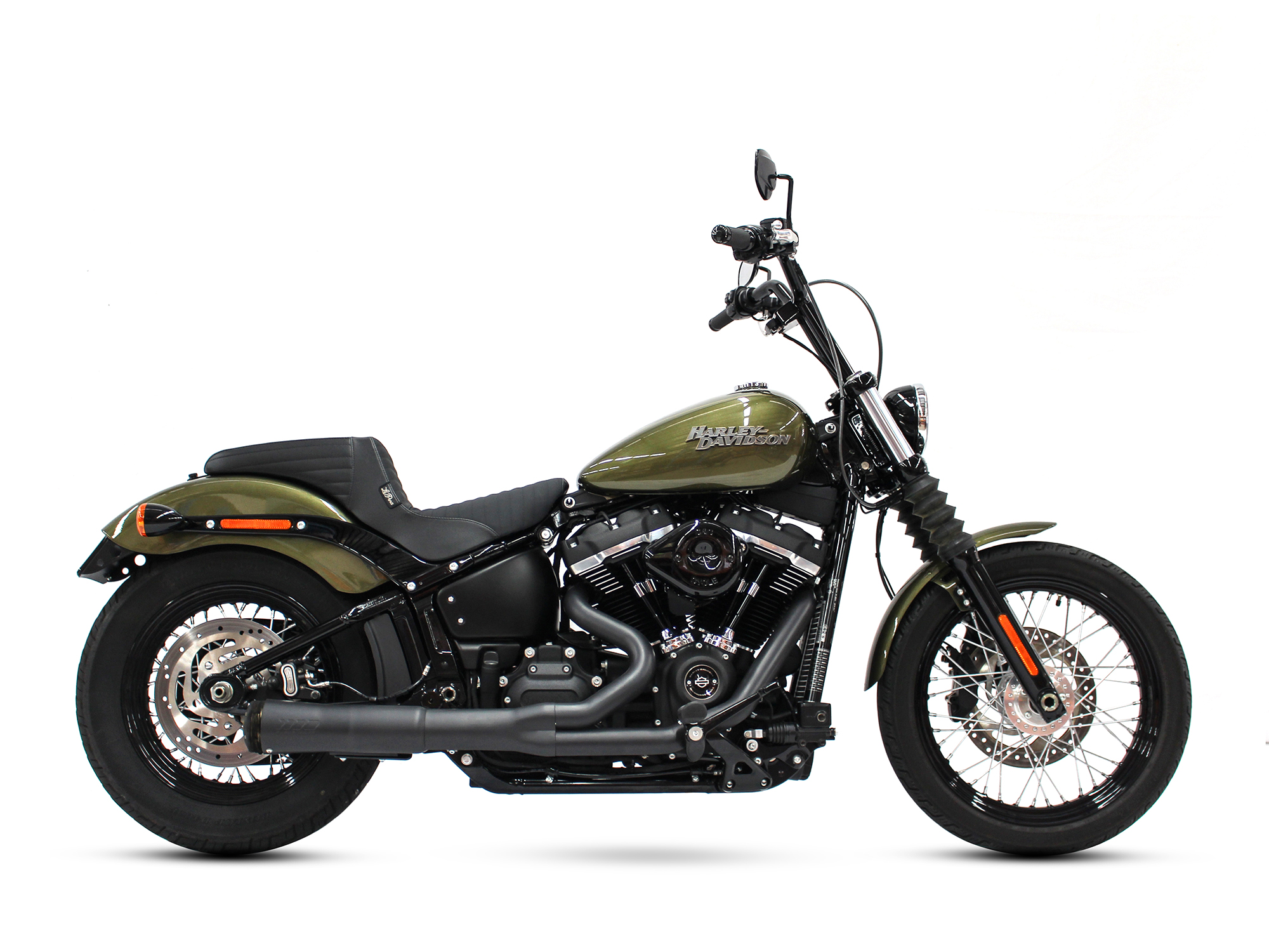LEPERA SEATS Kickflip Dual Seat with Pleated Stitch & Gripper Tape. Fits Softail Slim & Street Bob 2018up & Standard 2020up.