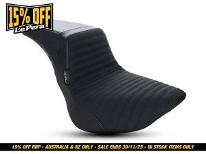 LEPERA SEATS Kickflip Dual Seat with Pleated Stitch & Gripper Tape. Fits Softail Slim & Street Bob 2018up & Standard 2020up. LEPERA SEATS Kickflip Dual Seat with Pleated Stitch & Gripper Tape. Fits Softail Slim & Street Bob 2018up & Standard 2020up.