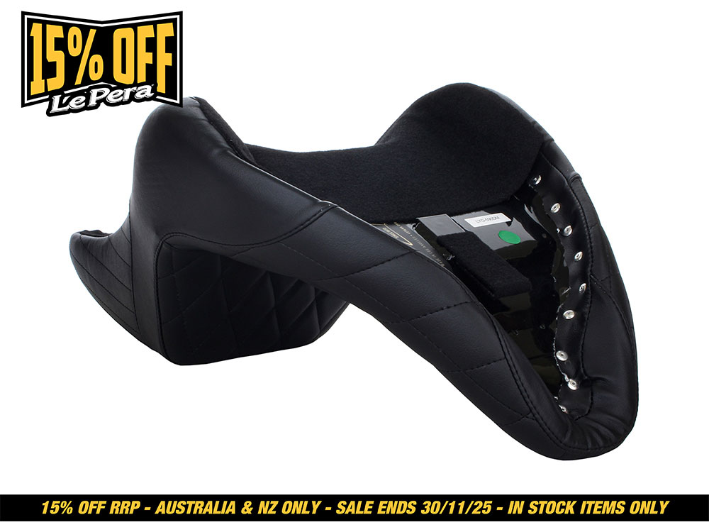 LEPERA SEATS KickFlip Dual Seat with Black Diamond Stitch. Fits Fatboy 2018up & Breakout 2023up