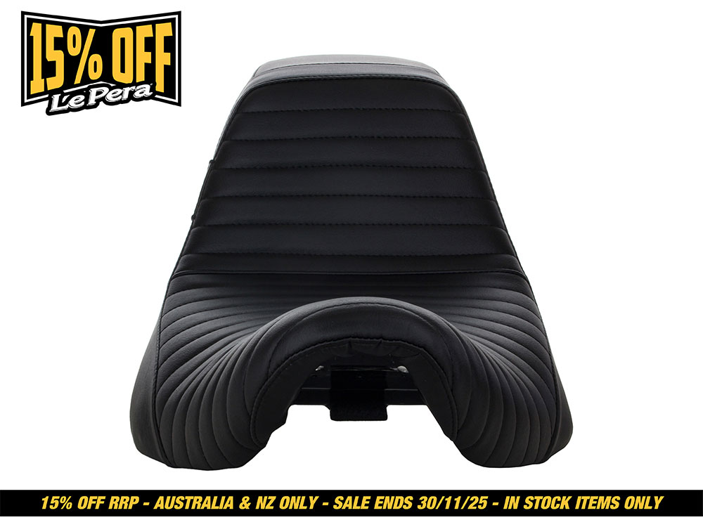LEPERA SEATS KickFlip Dual Seat with Pleated Stitch. Fits Fatboy 2018up & Breakout 2023up